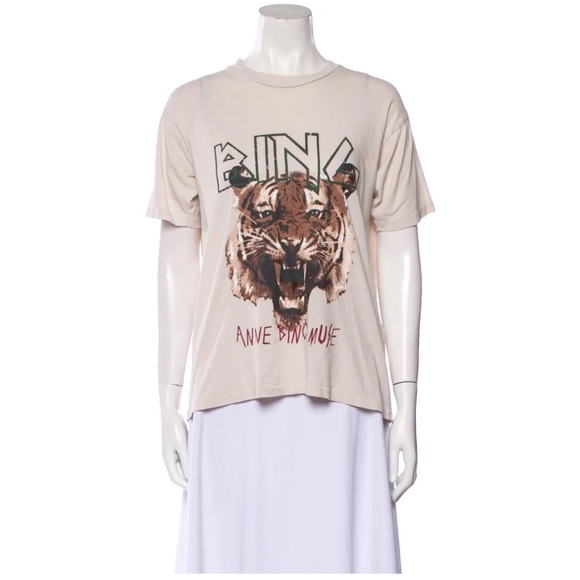 Anine Bing Tops - 🩶🤍Anine Bing Beige Graphic Tee